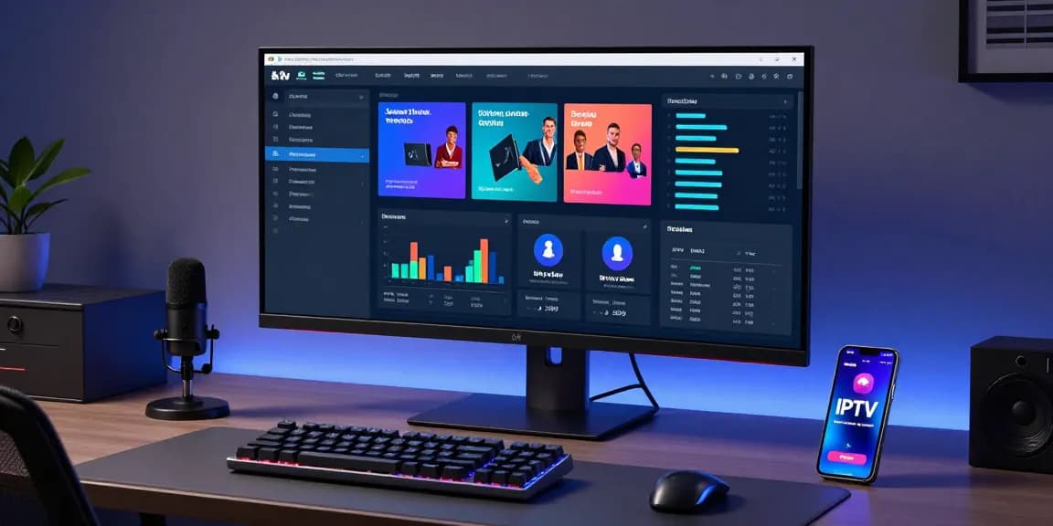 IPTV reseller control panel showcasing advanced analytics and cloud computing features for managing streaming services.