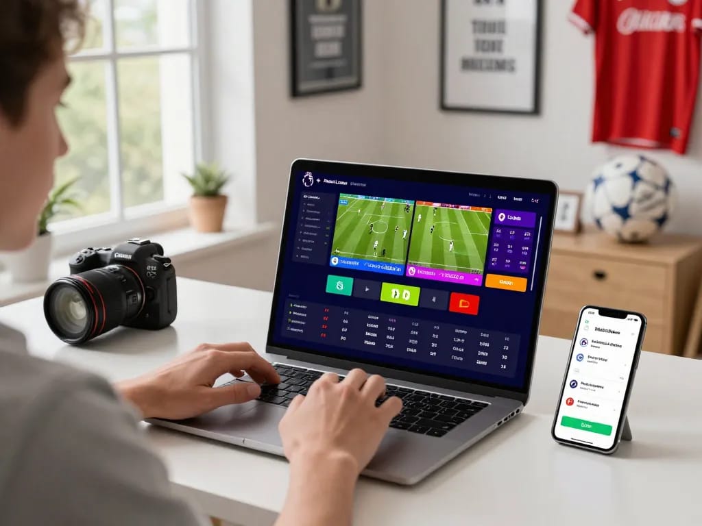 Engaged user viewing live sports betting odds on 1gom platform, capturing excitement of real-time wagering.