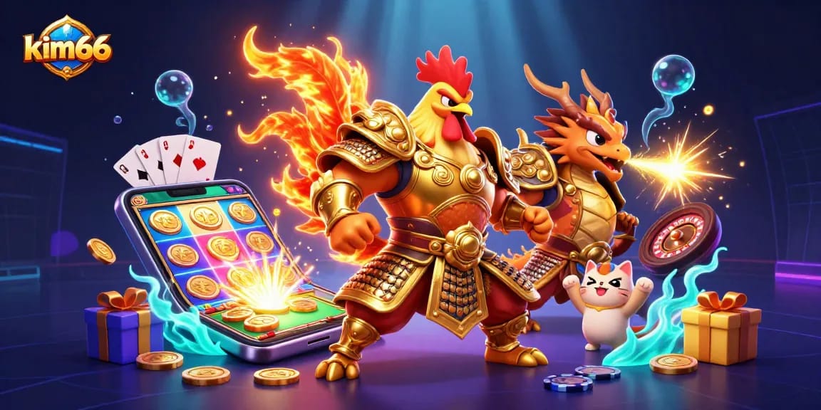 Spin to win at kim66 with vibrant slot games and exciting characters in a dynamic casino scene.
