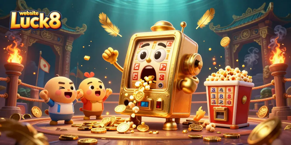 Experience thrills on the website Luck8 with a vibrant jackpot celebration and dynamic casino elements.