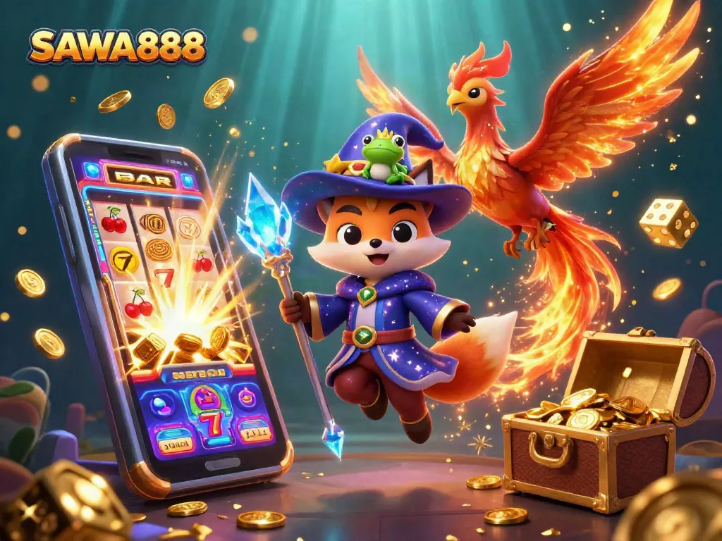 Engage with SAWA888's vibrant casino universe, featuring mystical characters and explosive jackpots