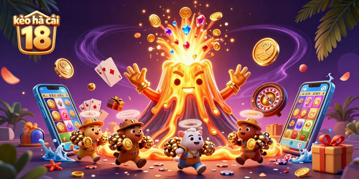 Engage with kèo nhà cái 18 by witnessing a golden volcano erupting coins while exploring treasure-rich gaming.