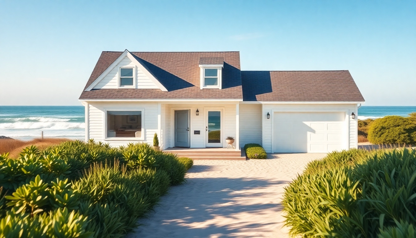 Showcasing a stunning Cape Cod home with a modern attached garage, highlighting its coastal charm.