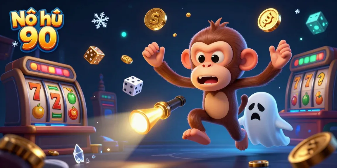 Experience thrilling gameplay with Nổ hũ 90, featuring a lively casino scene with exciting slot elements.