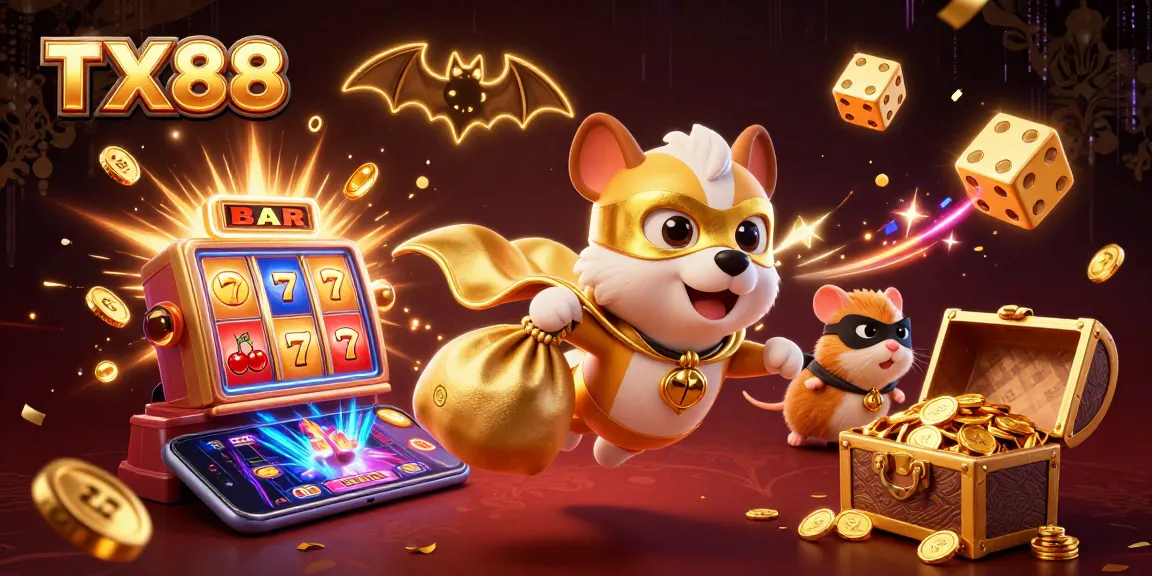 TX88 platform showcases thrilling casino adventures with vibrant characters and rich game elements in an engaging scene.