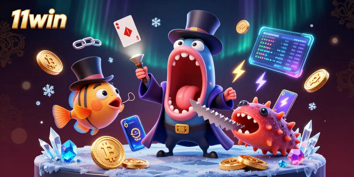 Get ready to win big with 11win in this vibrant casino illustration featuring exciting characters.