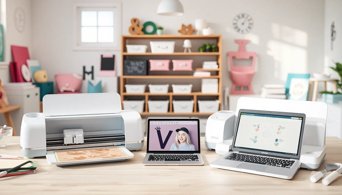 Side-by-side comparison of silhouette vs cricut cutting machines showcasing crafting options.
