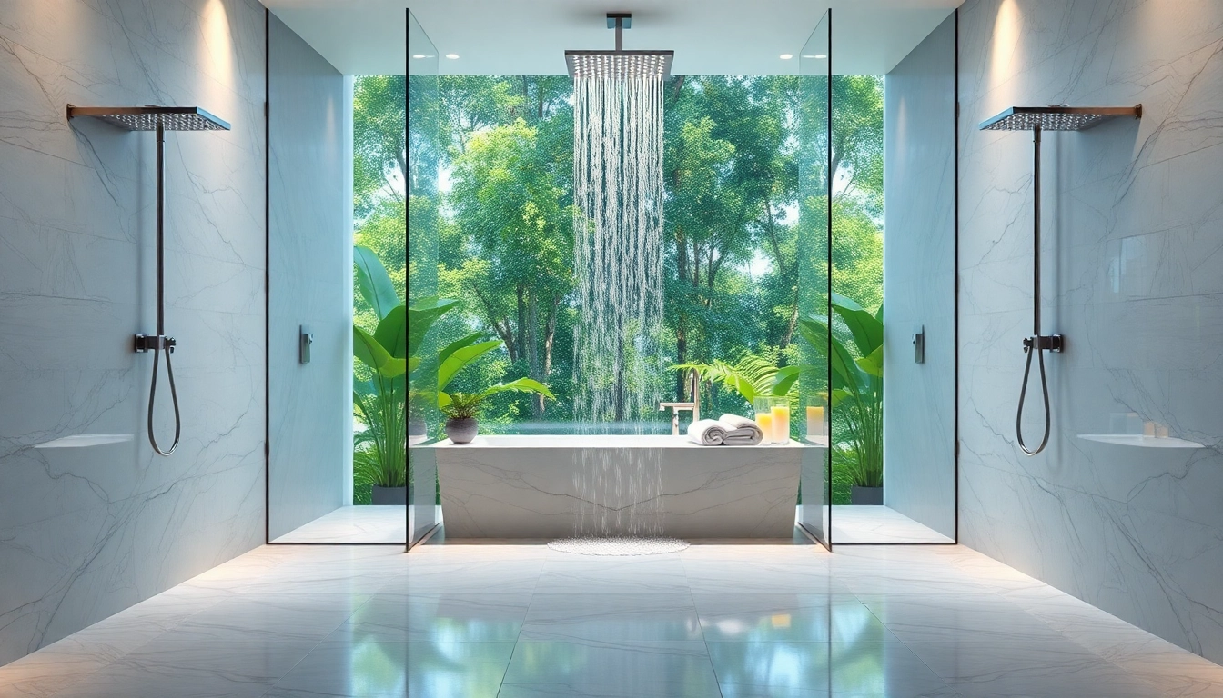 Experience elegant showers au with a stunning luxurious shower stall in a beautifully designed bathroom.