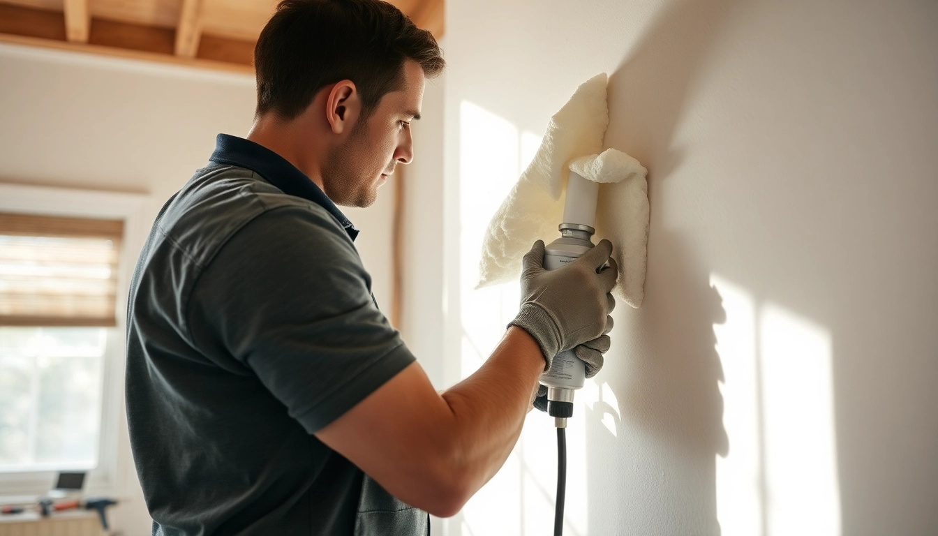 Efficient spray foam removal London showcased by a professional worker in action.