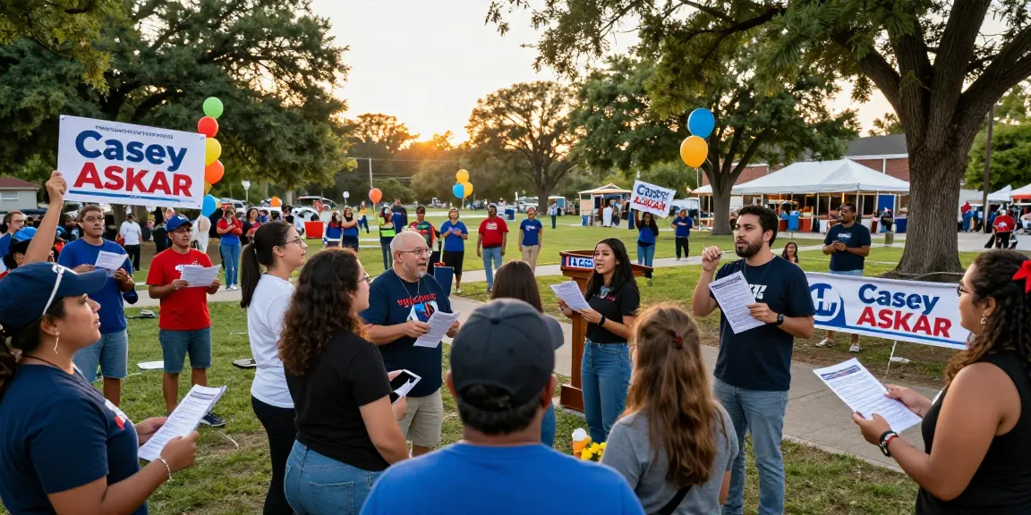 Supporters rallying for Casey Askar at a community event.