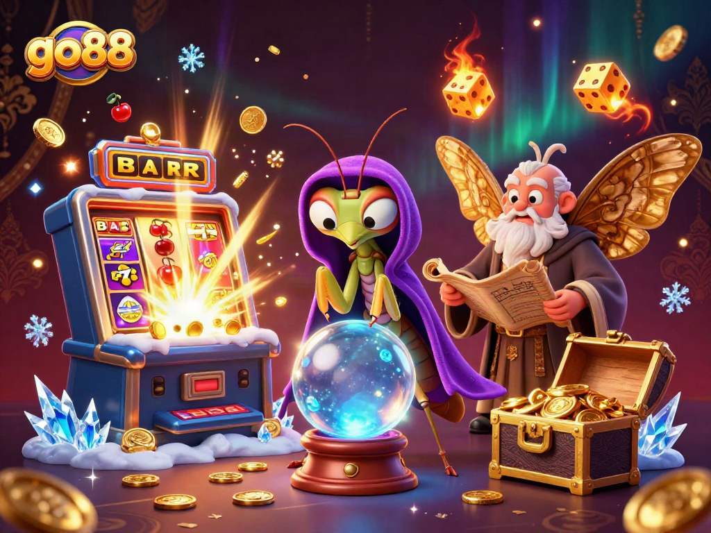 Engage in exciting go88 gameplay with vibrant casino elements and mystical characters.