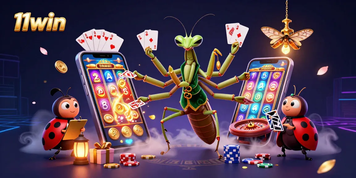 Experience the thrill of 11win with a dynamic casino scene featuring engaging characters and vibrant games.