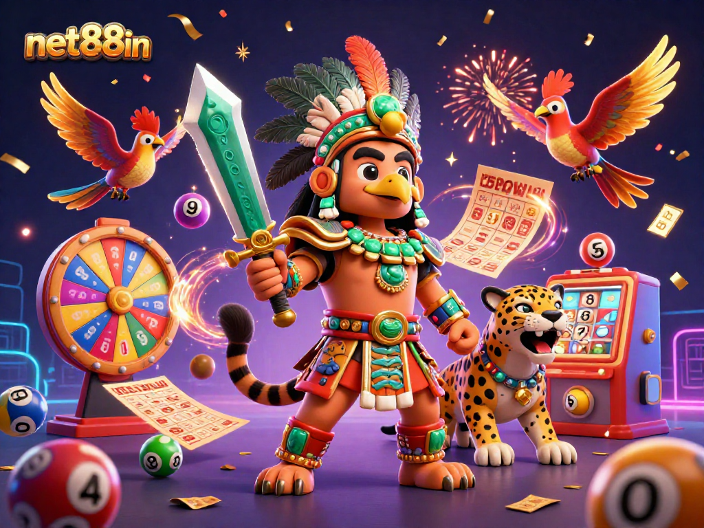 Engage with net88in's vibrant lottery scene featuring dynamic characters and interactive game elements.