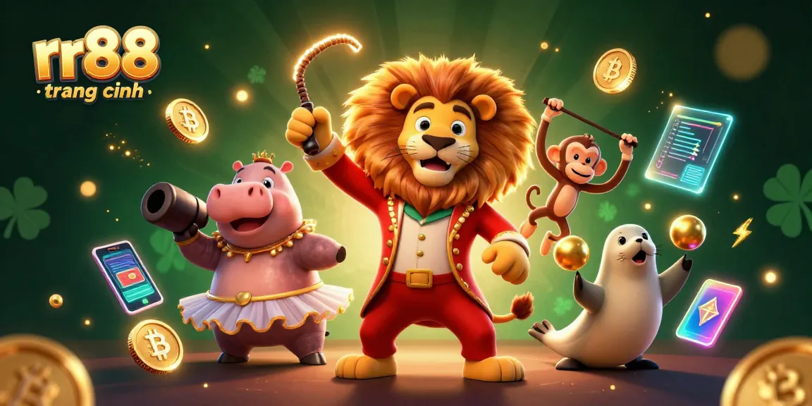 Engage with the vibrant rr88 trang chính casino experience featuring whimsical characters and crypto elements.