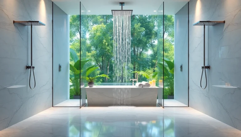 Experience elegant showers au with a stunning luxurious shower stall in a beautifully designed bathroom.