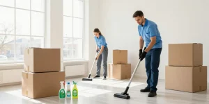 Professional umzugreinigungen bern team cleaning an apartment with sunlight streaming, creating a fresh atmosphere.